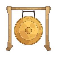 Golden gong illustration vector