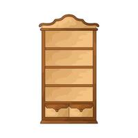 Classroom wooden bookshelf vector