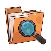 File folder with a magnifying glass vector