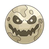 Scary Halloween moon vector
