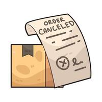 box with order canceled report vector