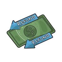 Illustration of a money refund vector
