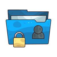 Secure folder icon with lock vector
