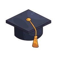 illustration of graduation cap with golden tassel vector