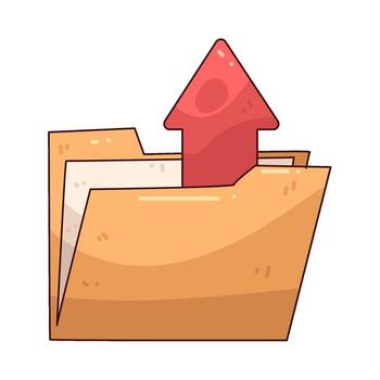 folder with upload arrow vector