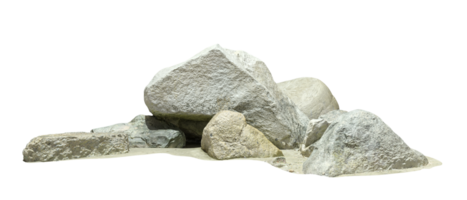 Isolated rock beaches composition on transparent backgrounds 3d illustrations png