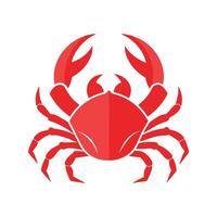 Red crab with claws and legs on white background crustacean vector