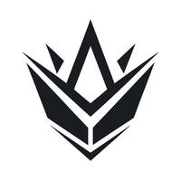 Sharp Geometric Black Crown Emblem white abstract vector