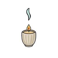 line candle in glass simple color vector