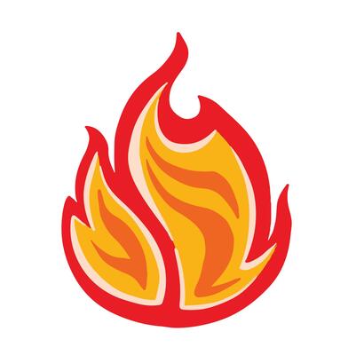red fire flame symbol illustration