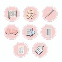 Icons of tools and elements for crafting vector