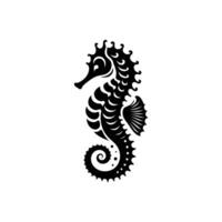 Seahorse Silhouette Icon Design on a White Background vector