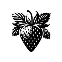 Minimalist Black Strawberry Silhouette Illustration vector
