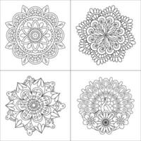 Intricate mandala coloring designs vector
