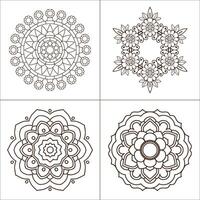 Coloring page of intricate mandalas to inspire relaxation and creativity and detailed line art vector
