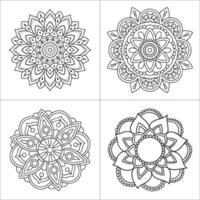 Coloring page with mandala designs vector