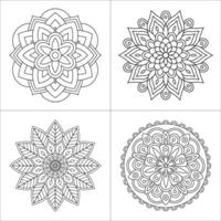 Four elegant mandala designs in a coloring page format inspiring creativity perfect for relaxation vector