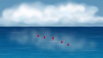 Animated sea entity evolves and dissipates. video