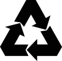 Black recycling symbol with three chasing arrows. vector