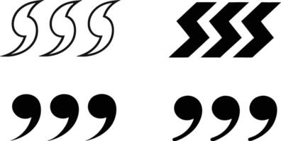 Collection of quotation marks and chevron arrows. vector