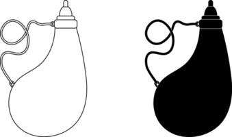 outline silhouette bota bag icon set vector