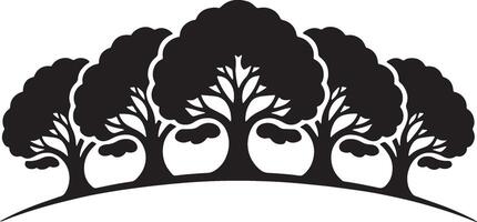 tree silhouette line art illustration vector