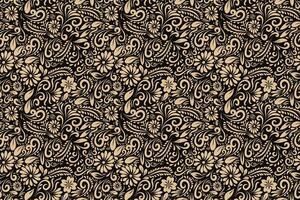 Floral pattern on black background vector