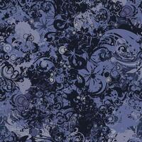 Floral abstract design in blue tones vector