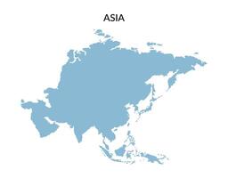 The territory of asian countries in flat style isolated on white background. vector