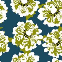 a pattern with white flowers on a blue background vector