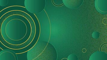 Green geometric background with circles vector