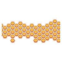 Abstract honeycomb pattern with golden hexagons on white background vector