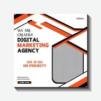 digital marketing live webinar and corporate social media post template vector