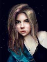Pixelated Portrait of a young girl . Elegant Portrait of a Beautiful Woman with a Captivating Gaze vector