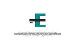 letter e and key modern logo design vector