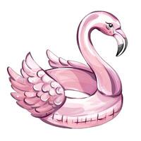 Bright and cheerful pink flamingo inflatable ready for summer adventures, enhancing poolside gatherings and beach vacations, creating joyful moments with loved ones all season long. vector