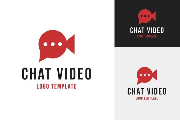 chat logo design template illustration idea