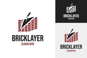 Bricklayer logo design symbol template illustration vector