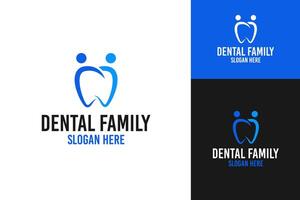 Dental family logo design template illustration idea vector