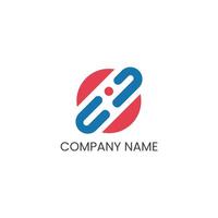 Abstract Chain Link Logo with Red Circle and Company Name vector