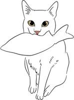 Animals Cat Dog Black and White Sketch vector