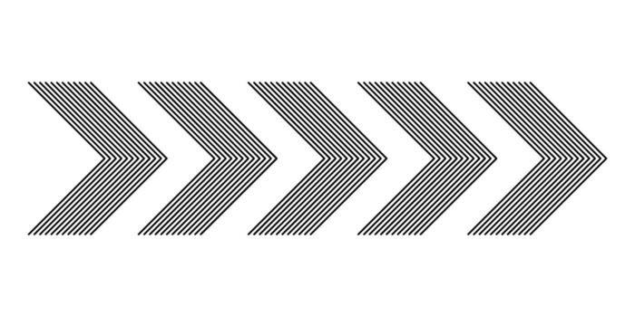 a rayas cheurón flechas . geométrico resumen negro línea dirección simbolos moderno mínimo modelo con negrita lineal flecha formas señalando bien. futurista diseño modelo. vector