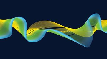 Wavy Blend Curved Lines Background Green Cyan Colorful Gradient Design Abstract Illustration vector