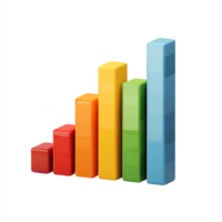 Colorful Bar Graph Visualizing Growth Progress Data Presentation Chart png