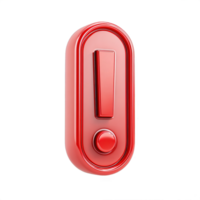 Red Exclamation Mark Button 3D Render of Warning Symbol png