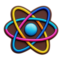 An image of a colorful atom symbol png