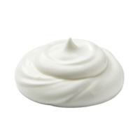A swirl of creamy white yogurt or sour cream on a transparent background png