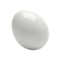 A single perfectly smooth white egg rests on a transparent background png