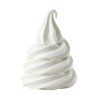A swirl of creamy white soft serve ice cream against a transparent background png