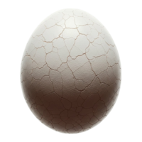 A cracked white egg with a textured surface on a transparent background png